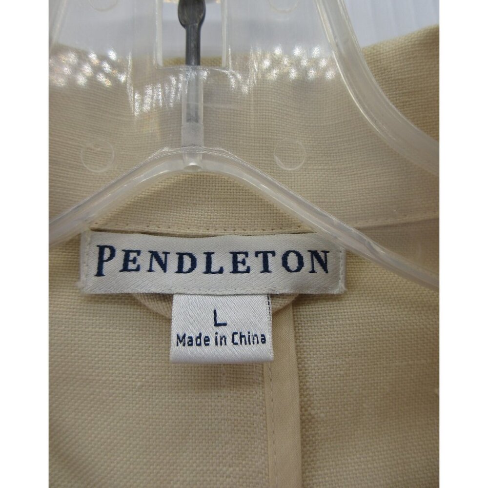 Pendleton Jacket Large Linen Blazer Field Coat Bu… - image 8